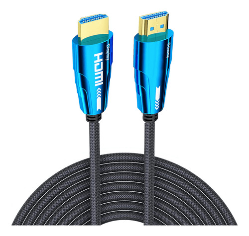 Fio Plug Do 1 Hdmi Macho Em 1 Hdmi 2.0 Macho Fl Hdmi Fibra Nylon 25m Preto Do 25m