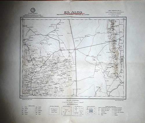 El Alto, Santiago Del Estero, Plano Geológico, 1953