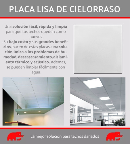 Placa Lisa Para Cielorraso Techo De Telgopor