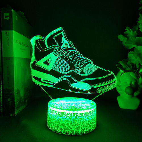 Lampara 3d Diseño Zapatilla Air+ Base Touch + Control Remoto