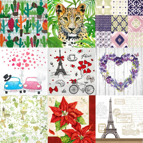 Servilleta Decorativa Europea Decoupage 20 Piezas Con Envío