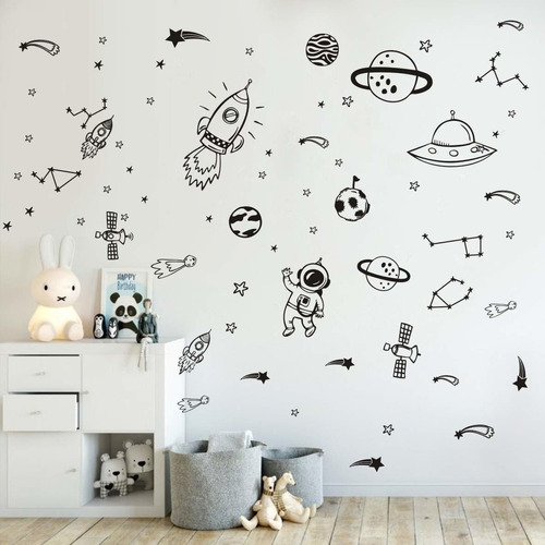 Decoración De Pared Para Niños Habitación Arte Espacio Exter