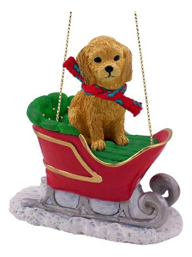 Adorno De Navidad Con Diseo De Trineo De Perro Dorado