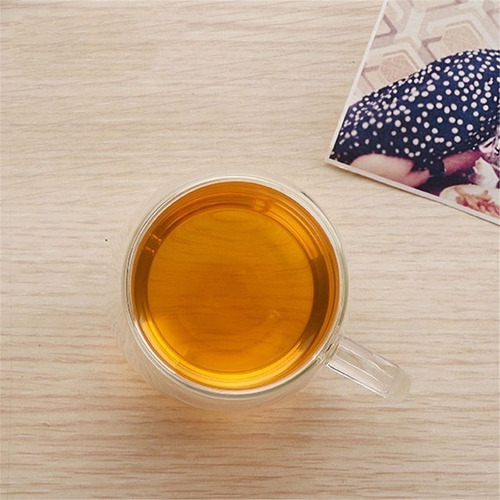 Imagen 8 de 10 de Pack 2 Tazas Doble Pared Vidrio 250ml Cafe Te Capuccino