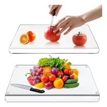 Comprar Tabla de Cortar Acrílica Portátil con Labio, Tabla de Cortar Transparente para Encimera de Cocina, Tablas Para Picar Alimentos Y Quesos ,Tabla de Cortar Antideslizante y Gruesa para Pan Carne Verduras