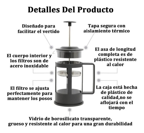 Cafetera Prensa Francesa 350ml De Vidrio Valery Pack 20 Pzas