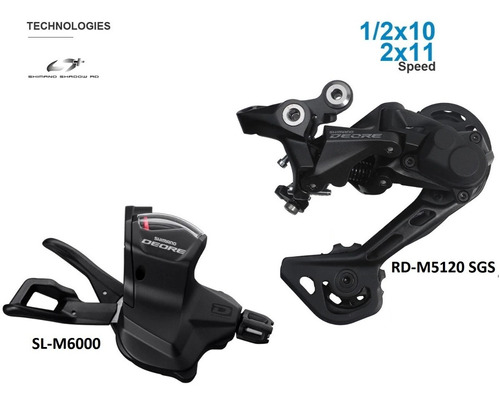 Palanca/ Mando Y Desviador 10 Vel Shimano Deore Rd-m5120-sgs