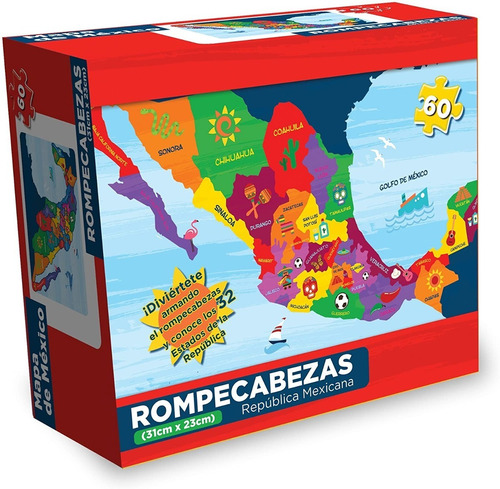 Rompecabezas República Mexicana 60 Piezas Novelty