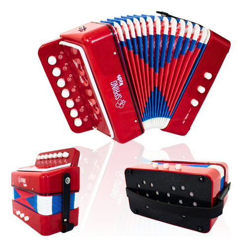 Acordeon Infantil De Botão Mini Sanfona 3 Baixos Criança