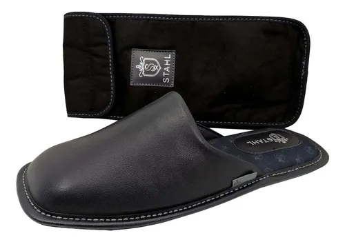 Pantuflas De Viaje Stahl Hombre Piel Genuina E 9764