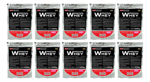 Kit 10x Whey Protein 500g Morango - Bodybuilders