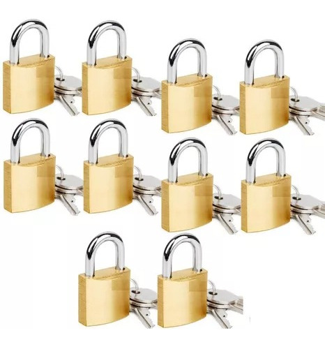 10 Candados De 50 Mm Para La Seguridad De Las Taquillas 