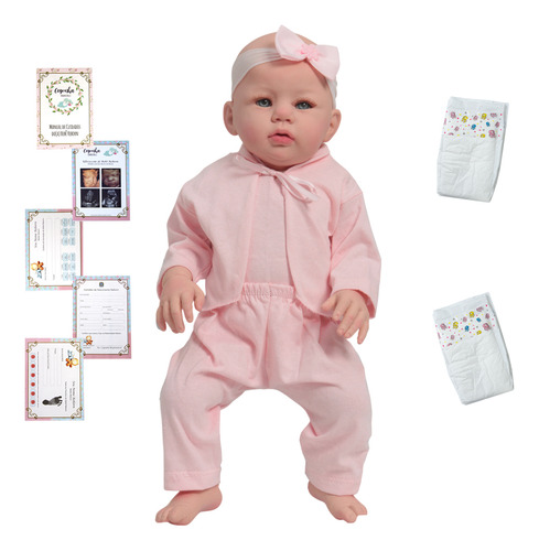 Boneca Reborn Careca Princesa Abigail Toda De Vinil 10 Itens