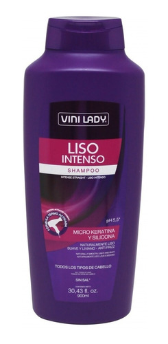 Shampoo Vini Lady Liso Intenso 900 Ml Sin Sal