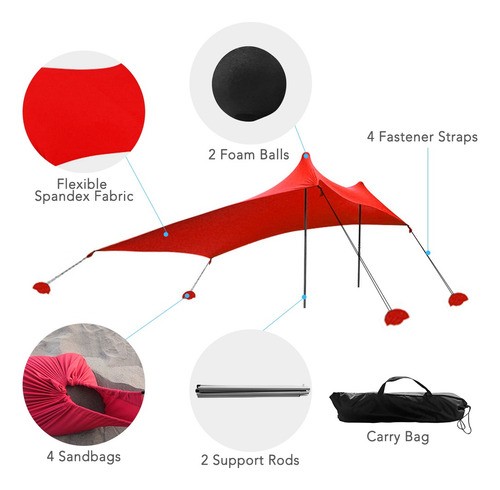 Imagen 7 de 8 de Tienda De Playa Refugio Solar Con Sacos De Arena Para Campin