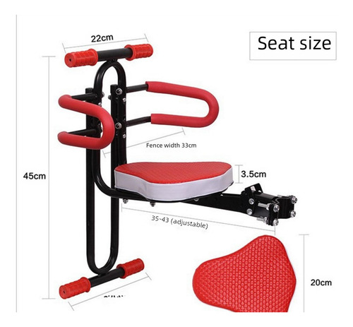 Asiento Para Niños En Bicicleta Cómodo Portador Portátil