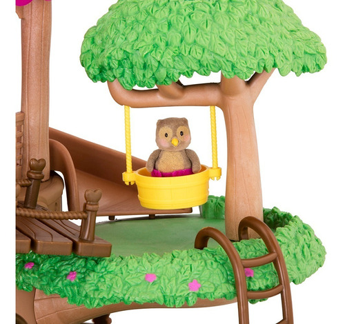 Imagen 7 de 8 de Lil Woodzeez Casa Del Arbol 3 Pisos C/ Accesorios Y Manivela Color Marrón