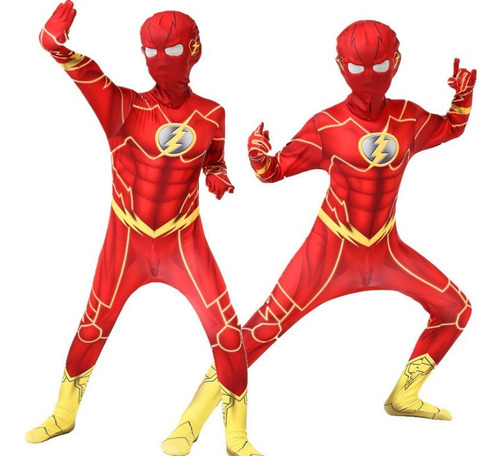 Traje De Cosplay El Flash Mono De Superhéroe Para Niños