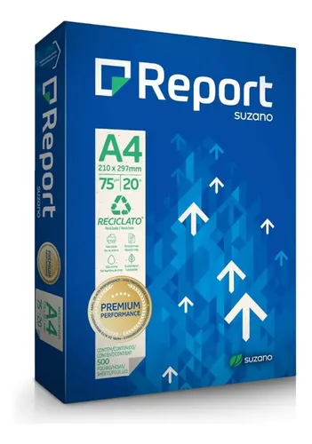 Papel Sulfite A-4 75g Report Reciclado Pct C/500fls