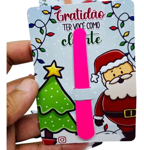 Kit 20 Un Manicure, Mini Lixa, Mimo Cliente De Natal - Escorrega o Preço Kit 20 Un Manicure, Mini Lixa, Mimo Cliente De Natal - Escorrega o Preço