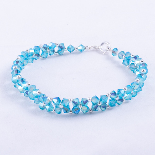 Pulsera Cristal 1ra Marca Aqua Bohemica Ab 2x Plata Color Vr Acqua Bohémica 6 Cm 20 Cm