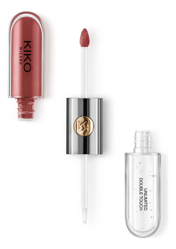 Lápiz labial líquido doble Kiko Milano Unlimited, de larga duración, 12 horas, color 108, rojo grosella satinado
