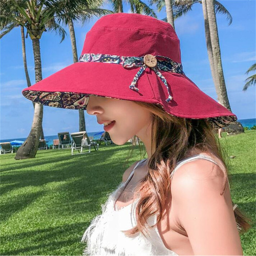 Sombrero De Playa De Ala Ancha Para Mujer, Sombrero De Sol P