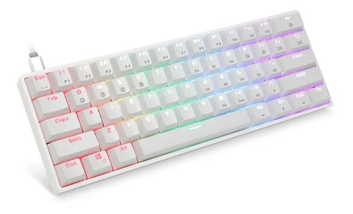 Teclado Óptico Skyloong 60% Gateron Yellow Hotswap Blanco