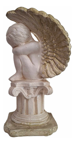 Querubín Ángel De 42 Cm Para Decoración Clásica Y Espiritual Blanco