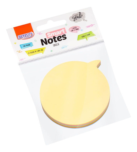 Bloco Smart Notes 70x70mm Balão Amarelo Pastel 100fls - Brw