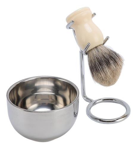 Juego De Brochas De Afeitar Con Soporte De Acero Inoxidable,