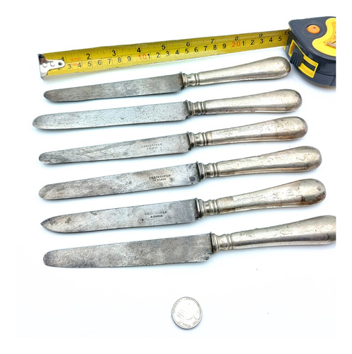 6 Cuchillos Acero Carbono Christofle Paris - Cuchilleria (Usado)