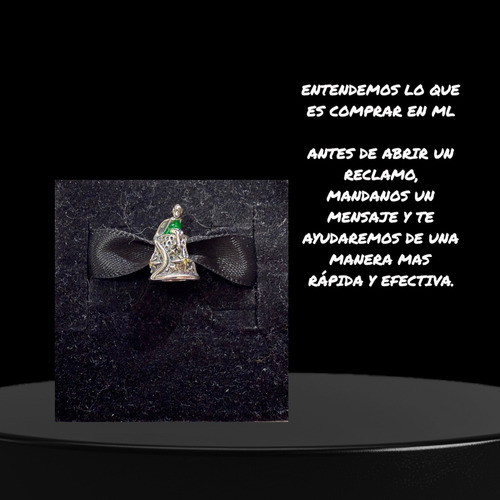 Dije Charm Campanita Hada Peter Pan Cadena Collares Plata Plateado