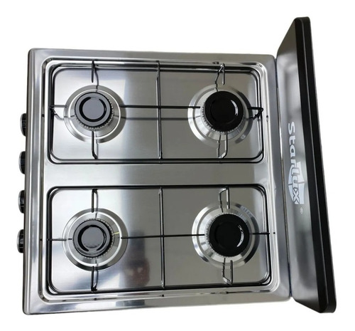 Imagen 2 de 3 de Cocina Encimera A Gas 4 Platos Color Negro Starlux