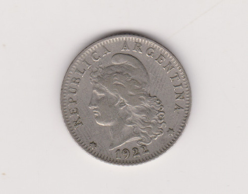 Moneda Argentina 20 Ctvs 1922 Janson 72 Muy Bueno