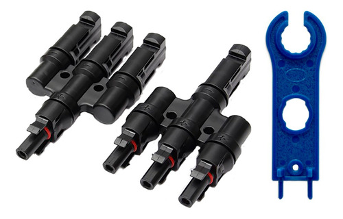 1 Par Conector Mc4 T3-1 Panel Solar Macho Y Hembra Con Llave