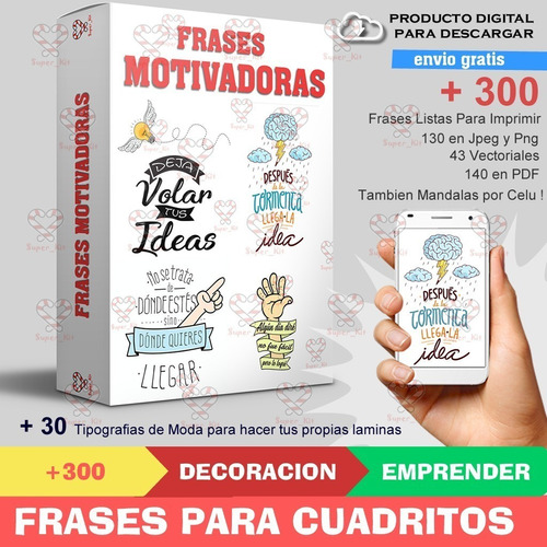 Kit Imprimible Frases Motivadoras Cuadritos Laminas 