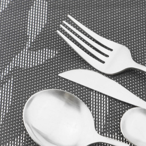 Vajilla Determinada De Los Cubiertos De La Comida Plata