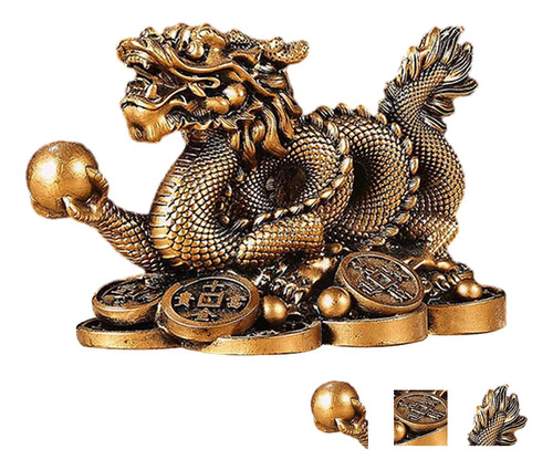 Chino Dragón Estatua Suerte Éxito Coleccionables Feng Shui