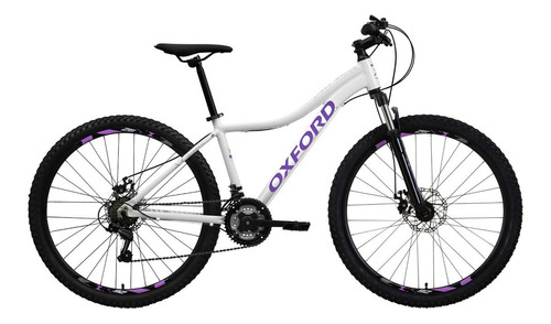 Mountain bike femenina Oxford Jade  2022 R27.5 M 18v frenos de disco mecánico cambios Shimano Tourney 3v y Shimano Tourney 6v color blanco/lila