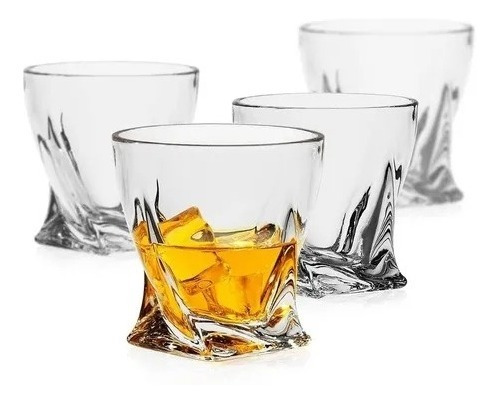 Luxu Juego De 4 Vasos De Whisky De Dise±o Trenzado