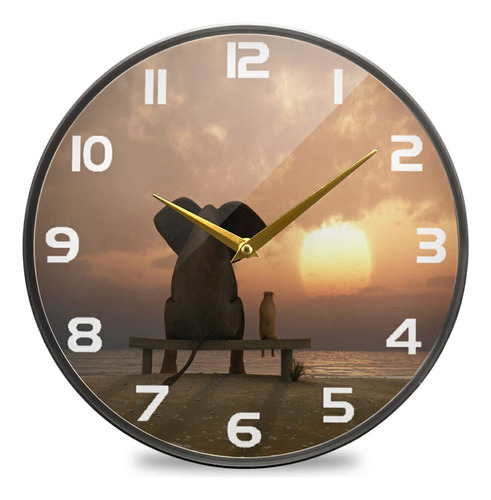 Moontour - Reloj De Pared Con Diseño De Elefante African