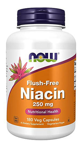 Niacin Vitamin B-3 250 Mg 180 Cápsulas Vegetales Now