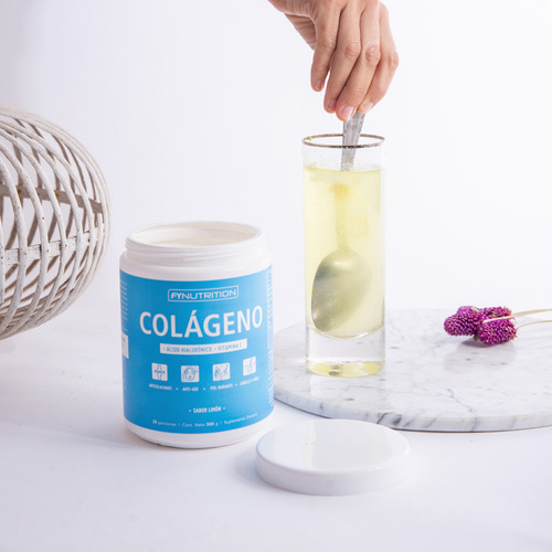 Colágeno Hidrolizado Fynutrition con Ácido Hialurónico y Vitamina C en pote de 360gr - Sabor Limón