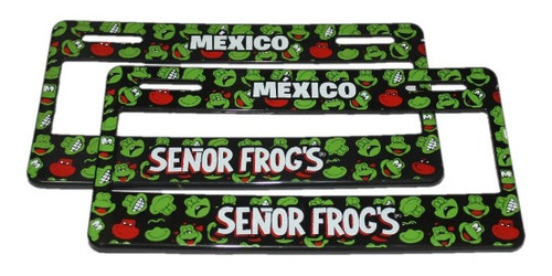 Portaplaca Sr Frogs Decorado Deportivo 2 Piezas Universal