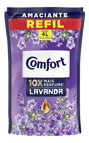 Amaciante Roupa Comfort Concentrado 900ml Sache Lavanda