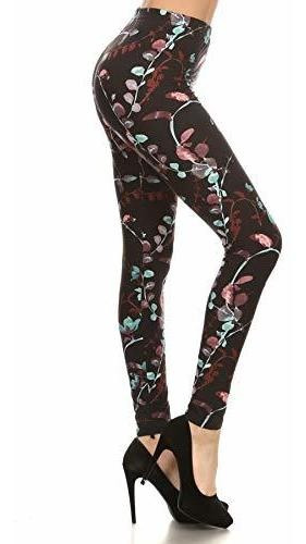 Leggings Depot De Alta Cintura Floral Amp; Espacio De Ztaeg