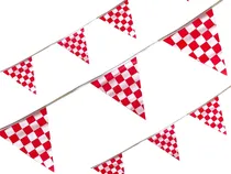 Comprar Banderín Carreras Meta Cuadros Rojo Y Blanco Tira De 50m