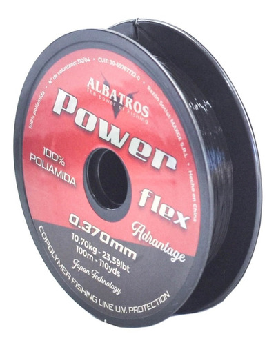 Tanza Pesca Nylon Albatros Power Flex Black 0.51 Mm X 100 M