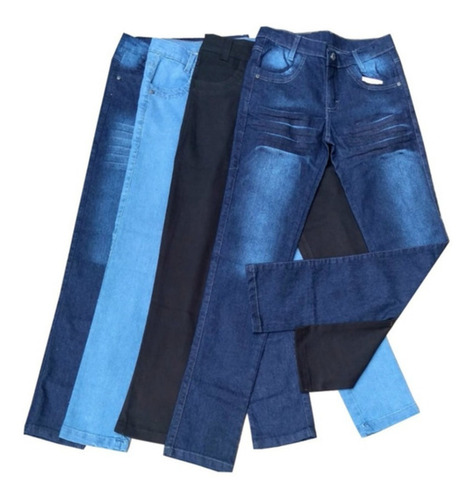 Imagem 1 de 10 de Kit 6 Calça Jeans Masculina Adulto Slim Skinny Atacado